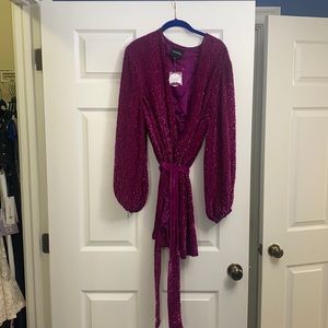 Retrofete Gabrielle Robe Dress in Magenta